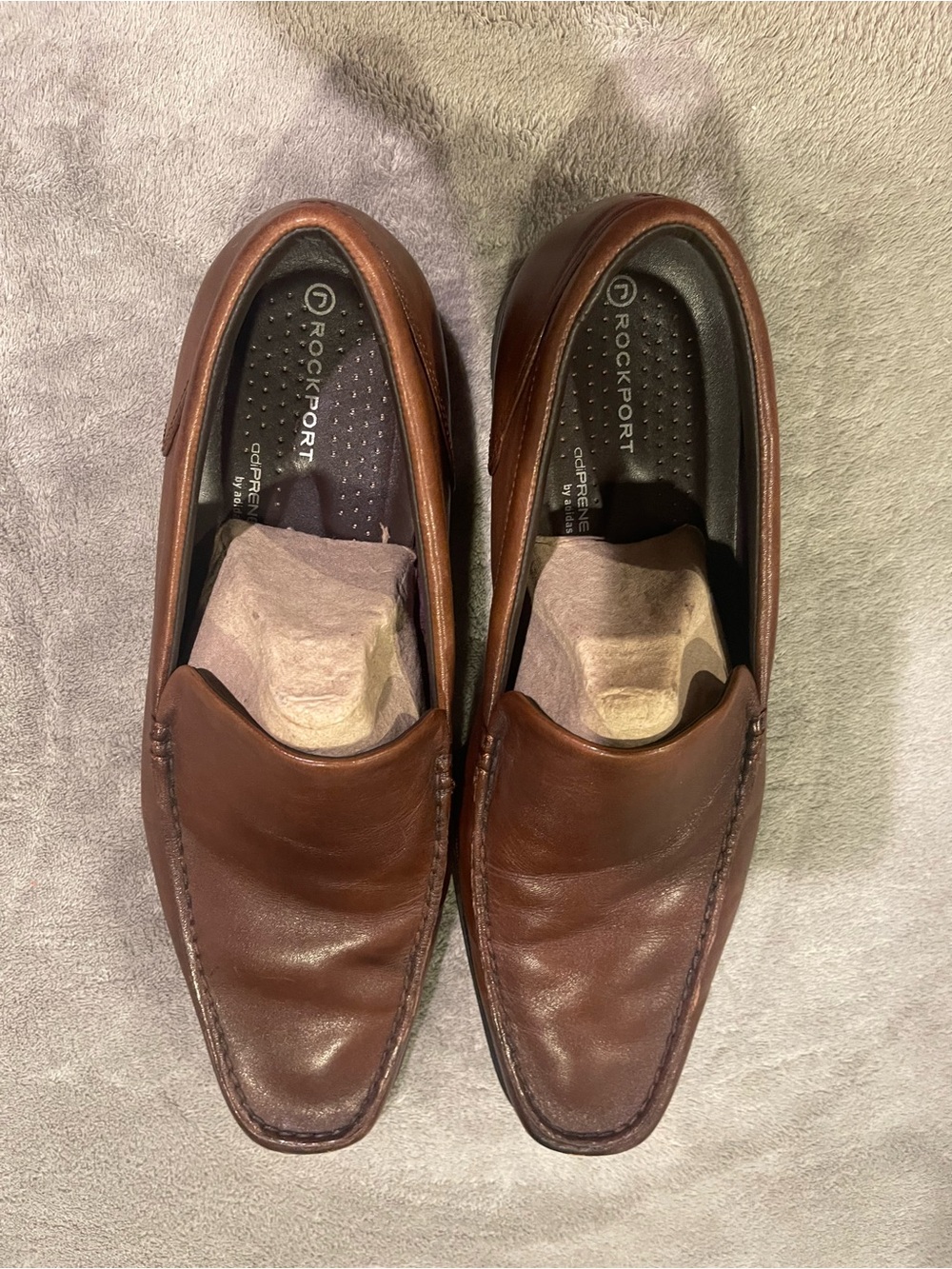 Rockport Brown Leather Slip-On Loafers for Men